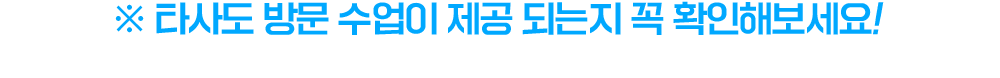 ※ 타사도 방문 수업이 제공 되는지 꼭 확인해보세요!