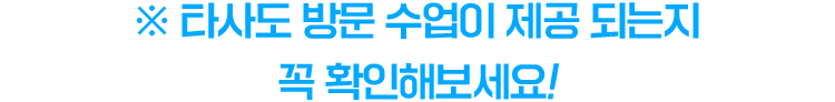 ※ 타사도 방문 수업이 제공 되는지 꼭 확인해보세요!