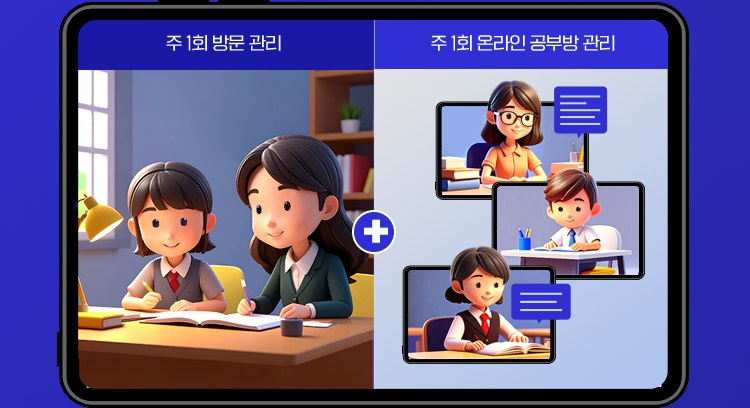 주 1회 방문관리/주 1회 온라인 공부방 관리