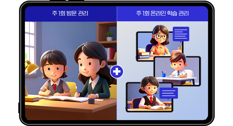 주 1회 방문관리/주 1회 온라인 공부방 관리