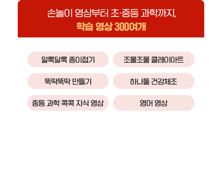 손놀이 영상부터 초중등 과학까지, 학습 영상 300여개