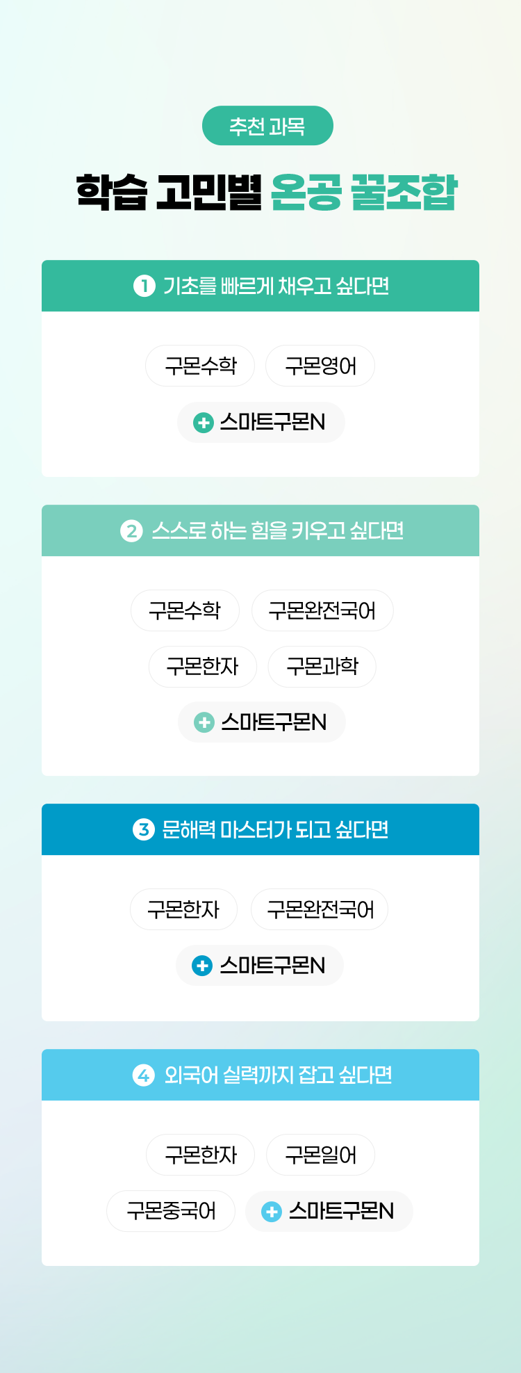 학습 고민별 온공 꿀조합